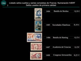 Sellos de Francia años 1966 y 1967 Usados