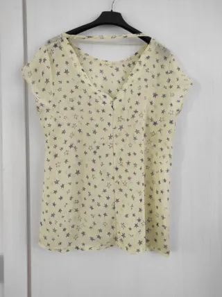 Zara Blusa Gialla con Stelline Blu