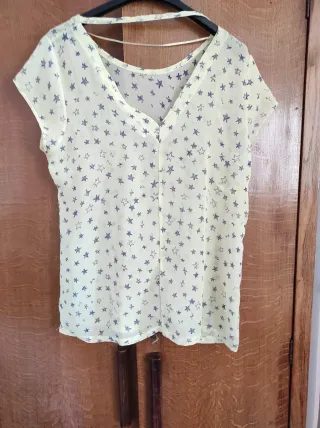 Zara Blusa Gialla con Stelline Blu