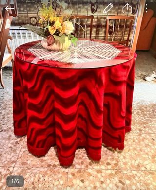 Juego de 5 sillas de madera y terciopelo