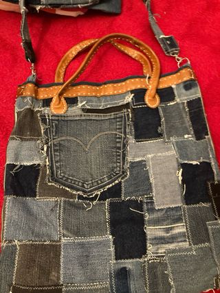 3 Bolsos de  tela vaquera hechos a mano