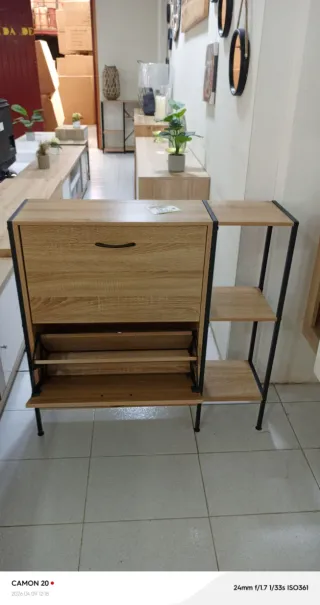 Zapatero de Lujo Nuevo Madera y Metal