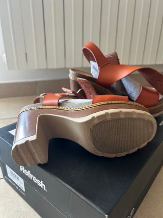 Sandali Refresh tacco platform cuoio