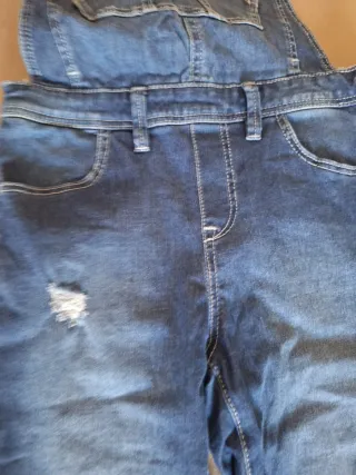 Salopette jeans bambina strappata