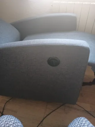 Sillón reclinable eléctrico gris