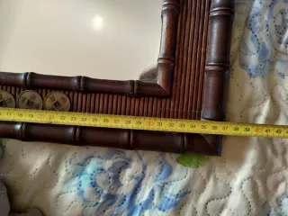Specchio Vintage Faux Bamboo Monete Orientali