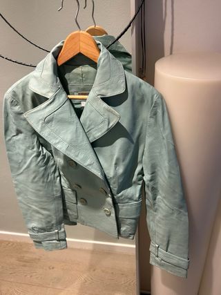 Chaqueta de piel color teal Talla XS/S