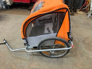 Remolque bici 2 plazas naranja