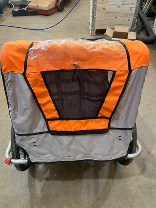 Remolque bici 2 plazas naranja