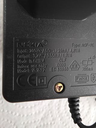CARGADOR - NOKIA - ORIGINAL - ACP-7E