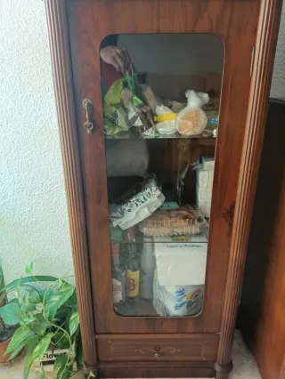 Vitrina de madera y cristal