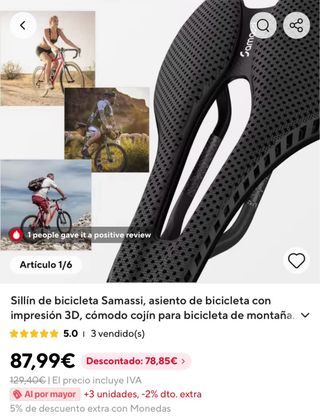 Sillín Carbono 3D Samassi