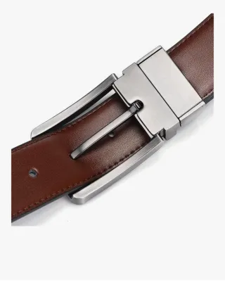 Cinturón de cuero marrón para hombre