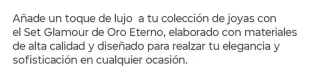 Set Glamour de Oro eterno.