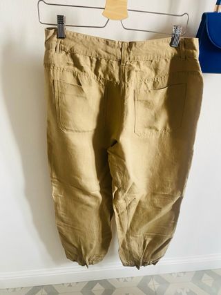 Pantaloni in misto lino estivi beige