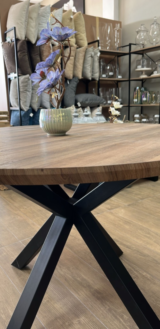 Mesa redonda madera y metal