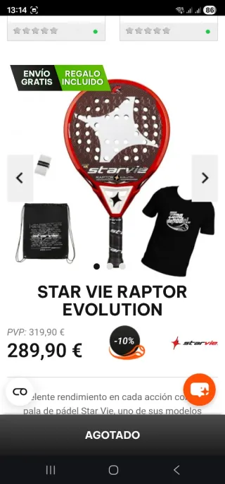 Pala de pádel Starvie Raptor Evolution