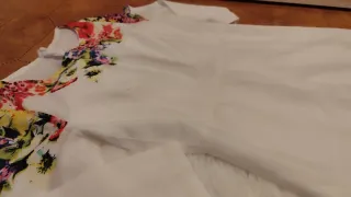 Vestido largo blanco con flores