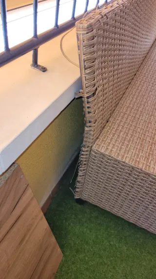 Sofá Rattan Exterior Beige/Marrón