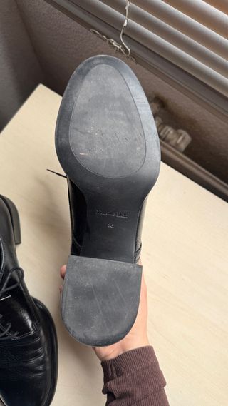 Zapatos Massimo Dutti Piel Negros Cordones