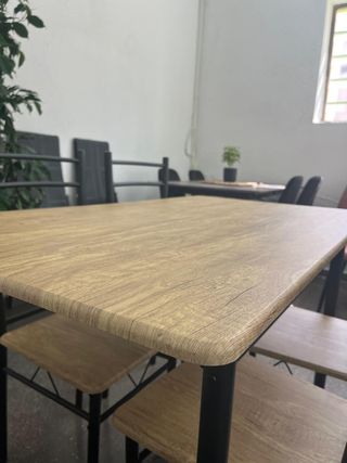Mesa Comedor Sonoma Madera y Metal