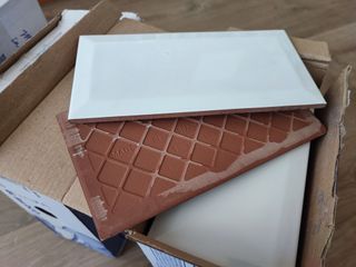 Baldosas cerámica blanca brillo tipo METRO 10X20cm