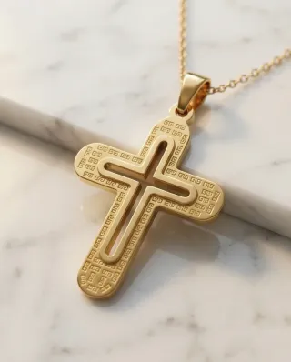 Crucifijo chapado en oro 18klt