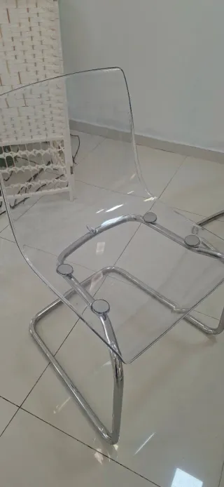 Sillas transparentes Ikea metal plateado 3 und