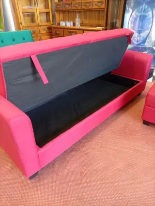 Sofá Cama Rojo Tela