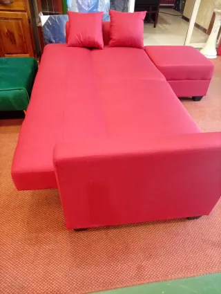 Sofá Cama Rojo Tela