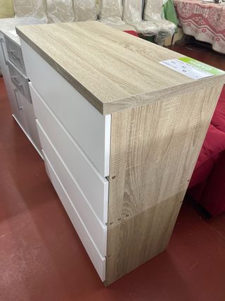 Cajonera blanca y madera