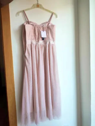 Vestido fiesta Naf Naf rosa palo SIN ESTRENAR