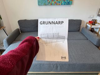 Sofá Cama IKEA GRUNNARP 3 Plazas Gris