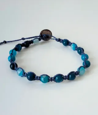 Bracciale Uomo con agata blu