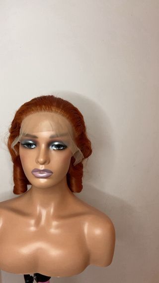 Parrucca riccia color rame