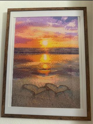 Quadro Diamond Painting Tramonto Cuori 30x40