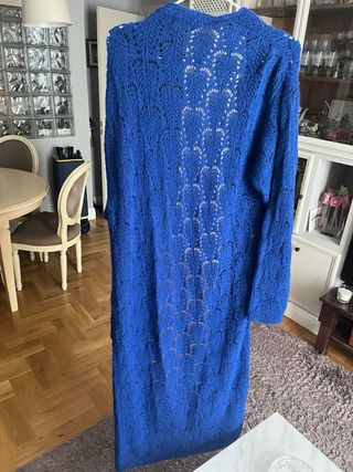 Chaqueta larga Brownie azul talla única