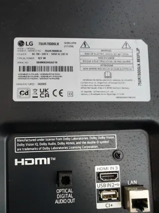 LG 75 4K (75UR78006LK) para PIEZAS