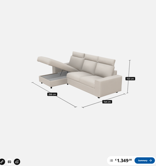 Sofá IKEA VIMLE 3 plazas con chaise longue