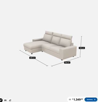 Sofá IKEA VIMLE 3 plazas con chaise longue