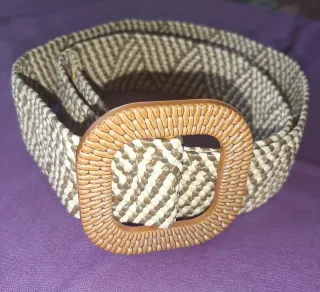 Cinturón mujer tejido con hebilla cuadrada