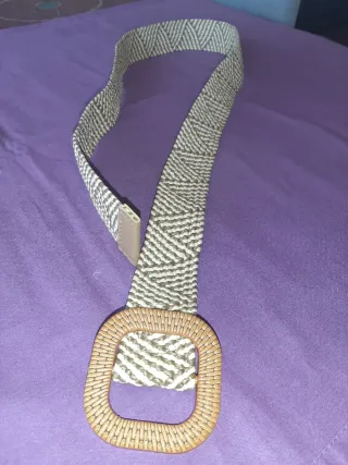 Cinturón mujer tejido con hebilla cuadrada