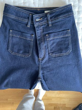 Pantalón vaquero ancho azul