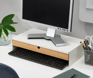 Soporte Monitor IKEA ELLOVEN Cajón Blanco