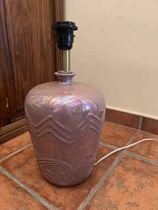 Lámparas de mesa cerámica morada y beige