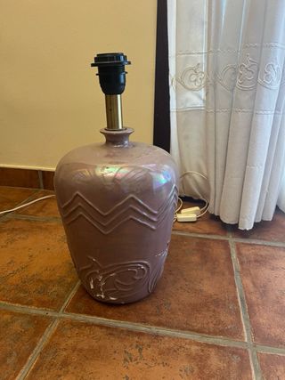 Lámparas de mesa cerámica morada y beige