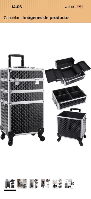 Maletín de maquillaje con ruedas