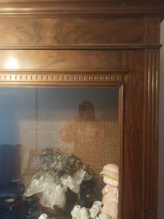 Mueble antiguo colonial vitrina madera