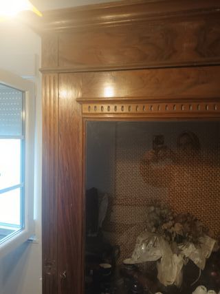 Mueble antiguo colonial vitrina madera