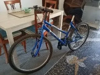 Bicicletta blu con cambio
